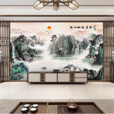 Wallpaper customization TV background wall 8d 3D mural new living room bedroom headboard wallpaper-2