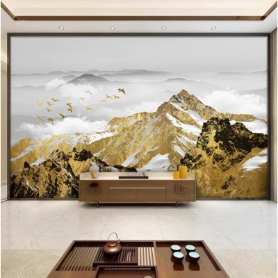 Wallpaper customization TV background wall 8d 3D mural new living room bedroom headboard wallpaper-3